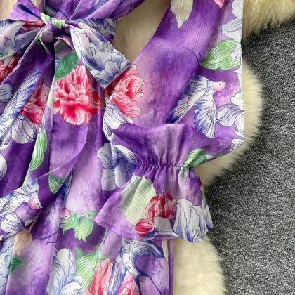 OVERSIZED SLEEVELESS FLOWERMARDI_MAGENTA LAVENDER main image 0