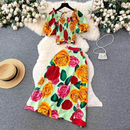 Flo Printed Plisse Ruffle Maxi Dress main image 0