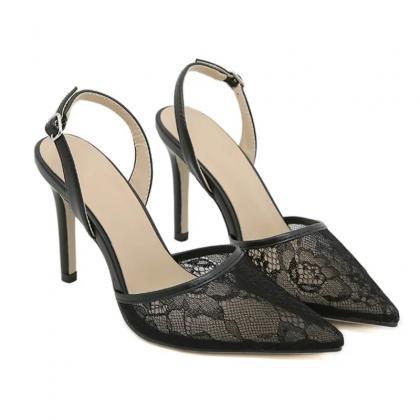 Alessia Stiletto Slingback heel - Black