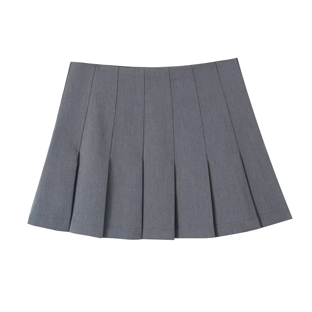 Comeforbreakfast Gray Mini Short A-Line Skirt main image 0