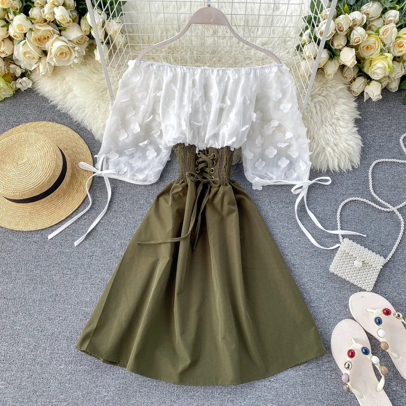 flowy off the shoulder bohemian dress Flowy Tulle Boho Wedding Dress Off Shoulder main image 0