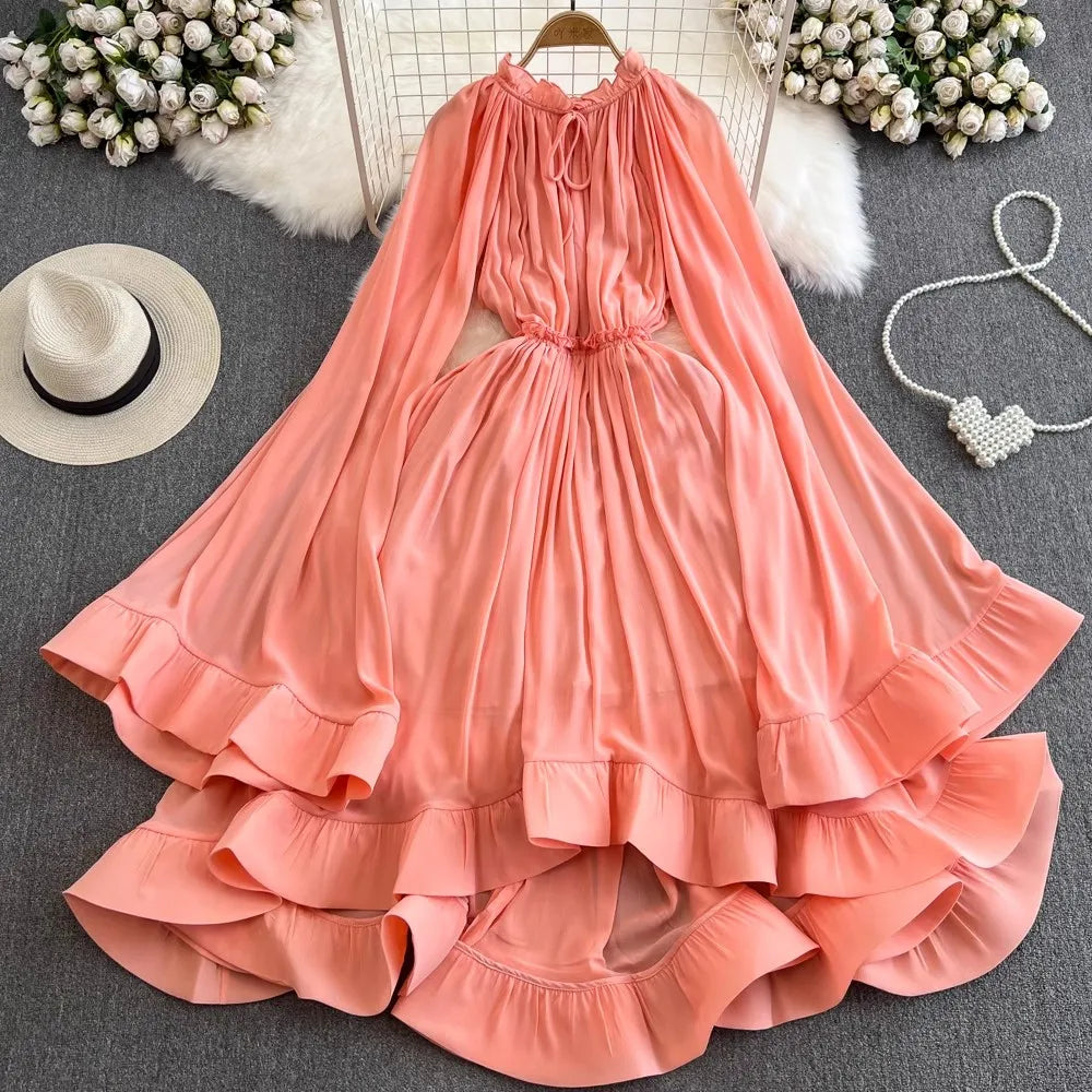 strapless open back dress Pink With Orange Color Double Layer Anarkali Gown – RangVastra.com