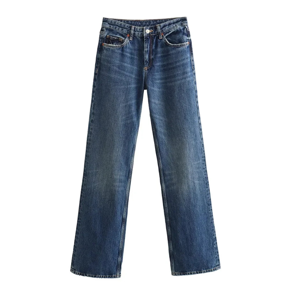 Men's Zip Decor Straight Leg Jeans