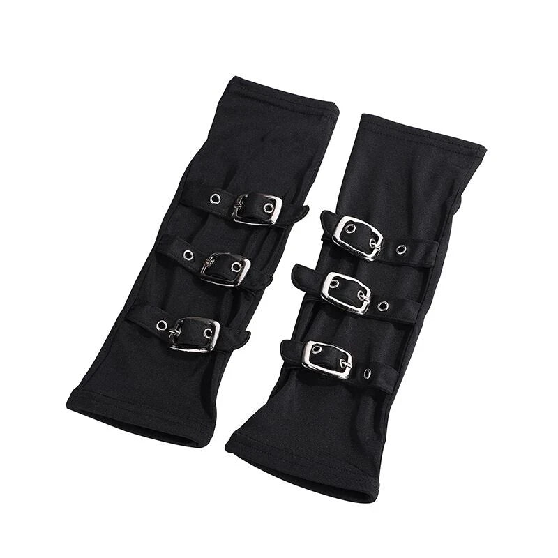 Black Gothic Arm Warmers With Buckle Straps on Luulla