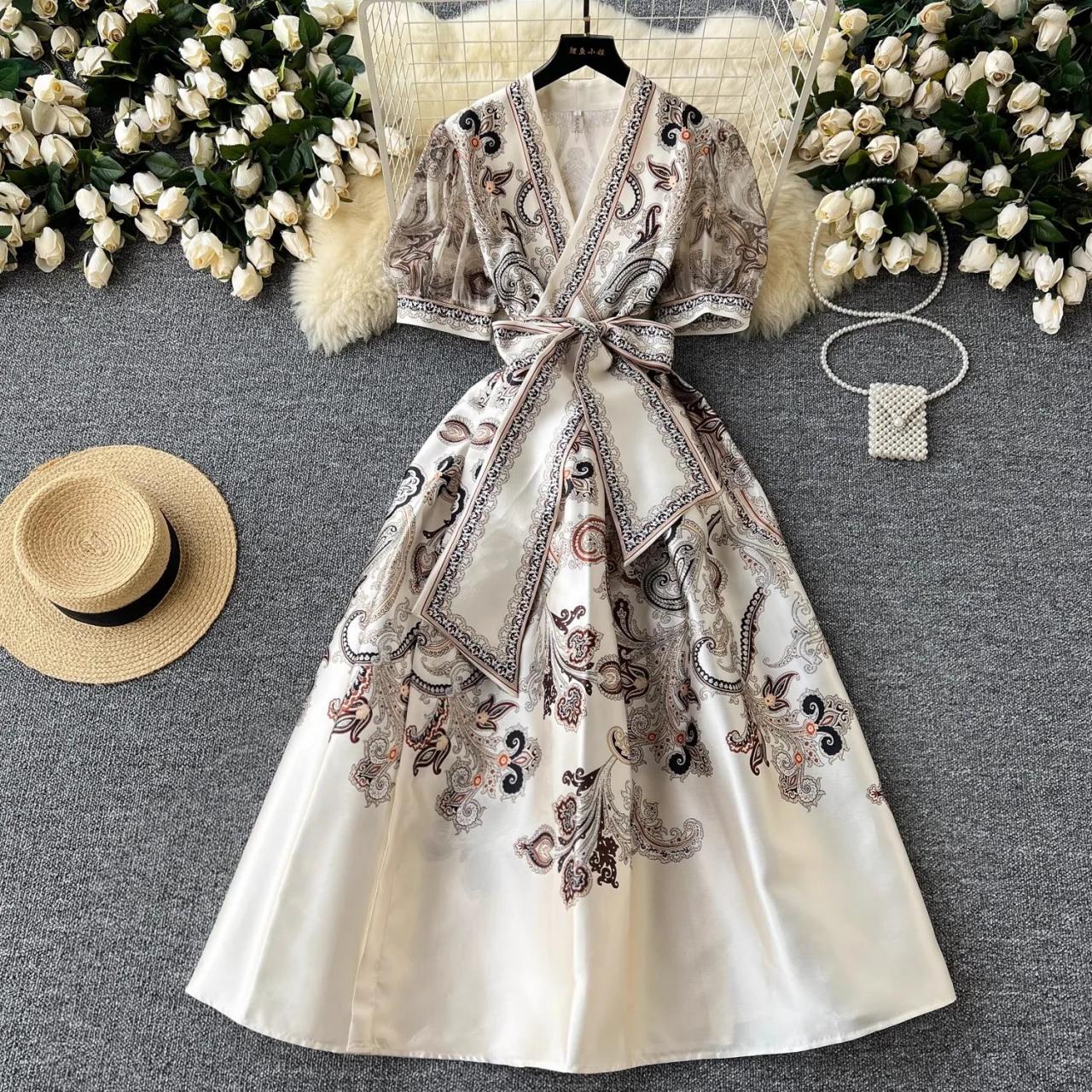 Elegant Paisley Print Satin Kimono Maxi Dress