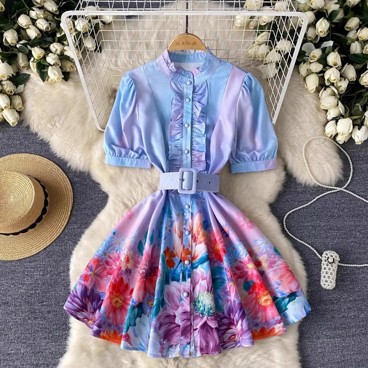 navy blue dress for baby girl Pastel Yellow Ruffle Tiered A-Line Long Party Prom Dress Yellow / 6 main image 0