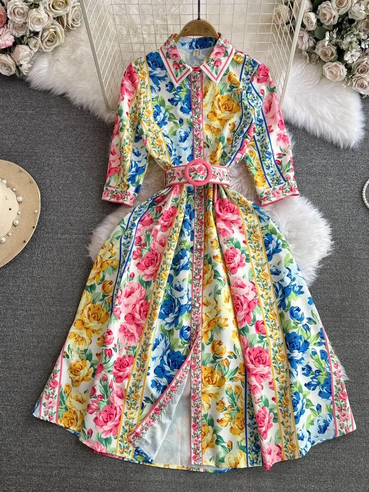 a line midi floral dress Floral A Line Midi Dress M main image 0