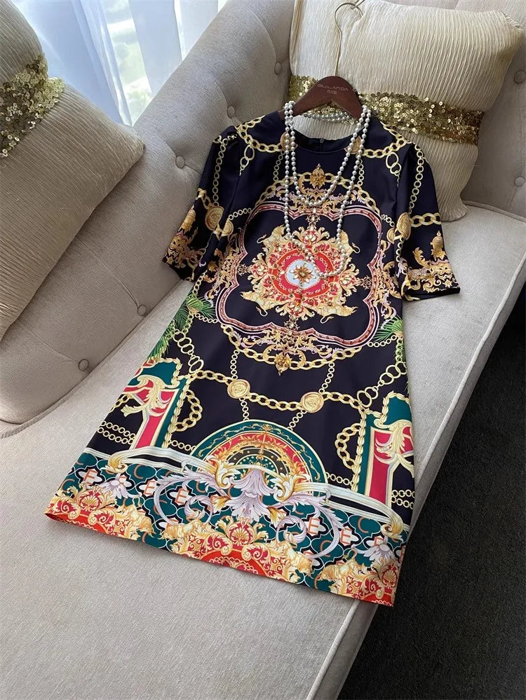 baroque print mini dress Marcobologna Floral Baroque Print Mini Dress 44 / Multicolour