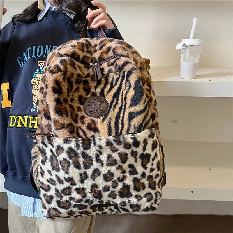 Leopard print school bag deals