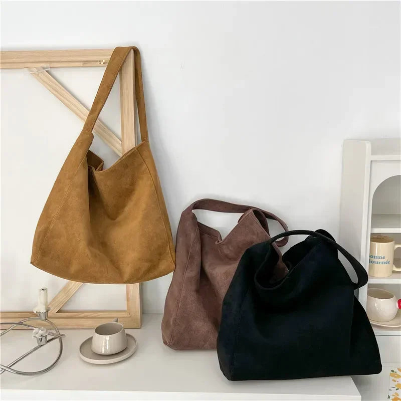 Elegant Faux Suede Multi use Tote Shoulder Bags on Luulla