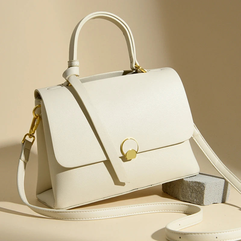 Soft Leather Shoulder Tote Bag Multiple Colors