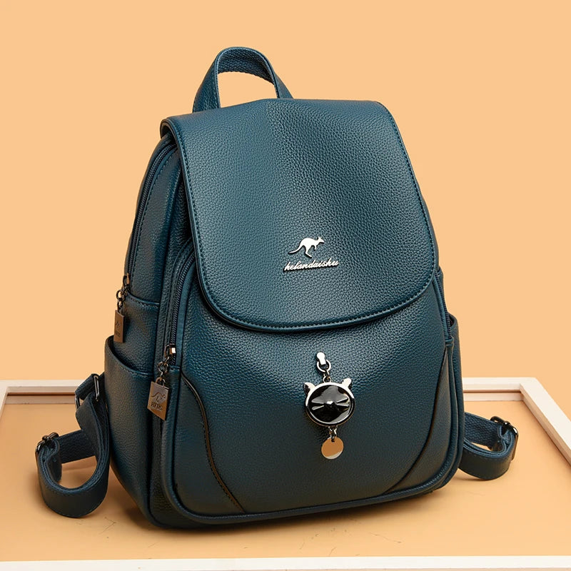 cute teal backpack leather Kuosdaz for Men Women, School Backpack for Teen Boys Girls Easy to carry Girls Fashion Mini Backpack Purse