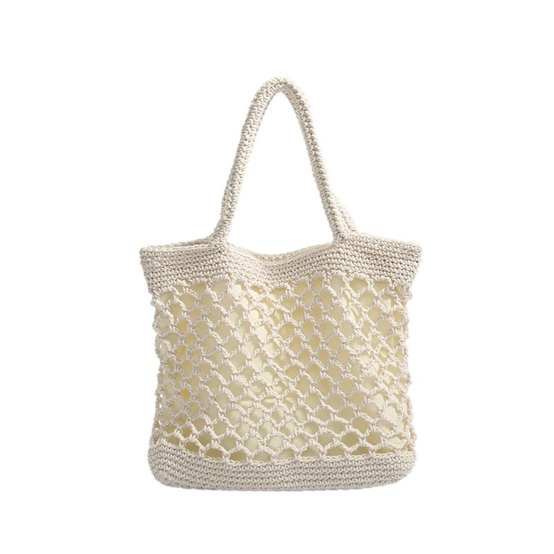 Rainbow Slice Woven Straw Tote Bag