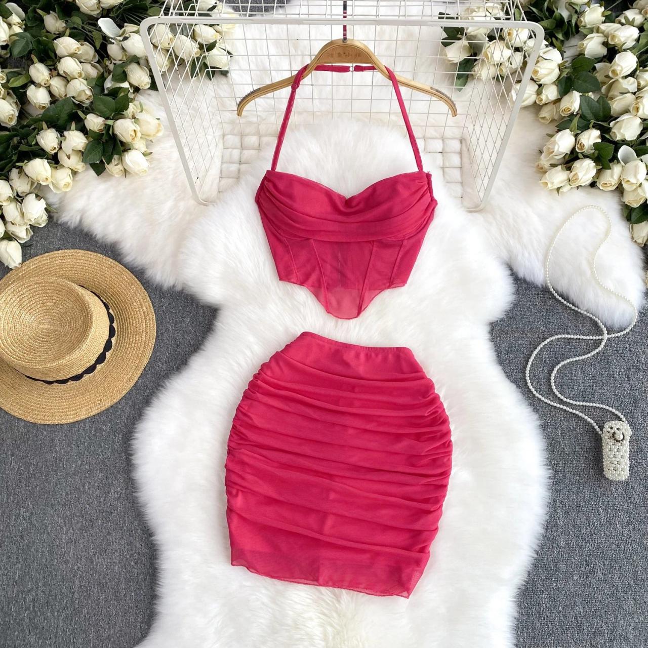 pink two piece dress set Elle Two Piece Set - Pink Floral