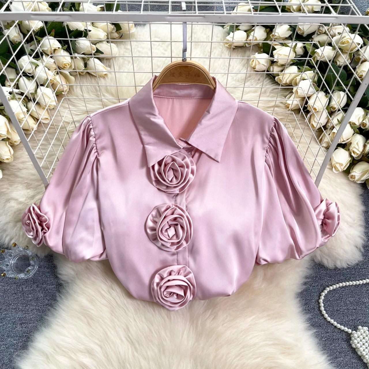 Aurelie - Elegant Pink Button-Up Blouse main image 1