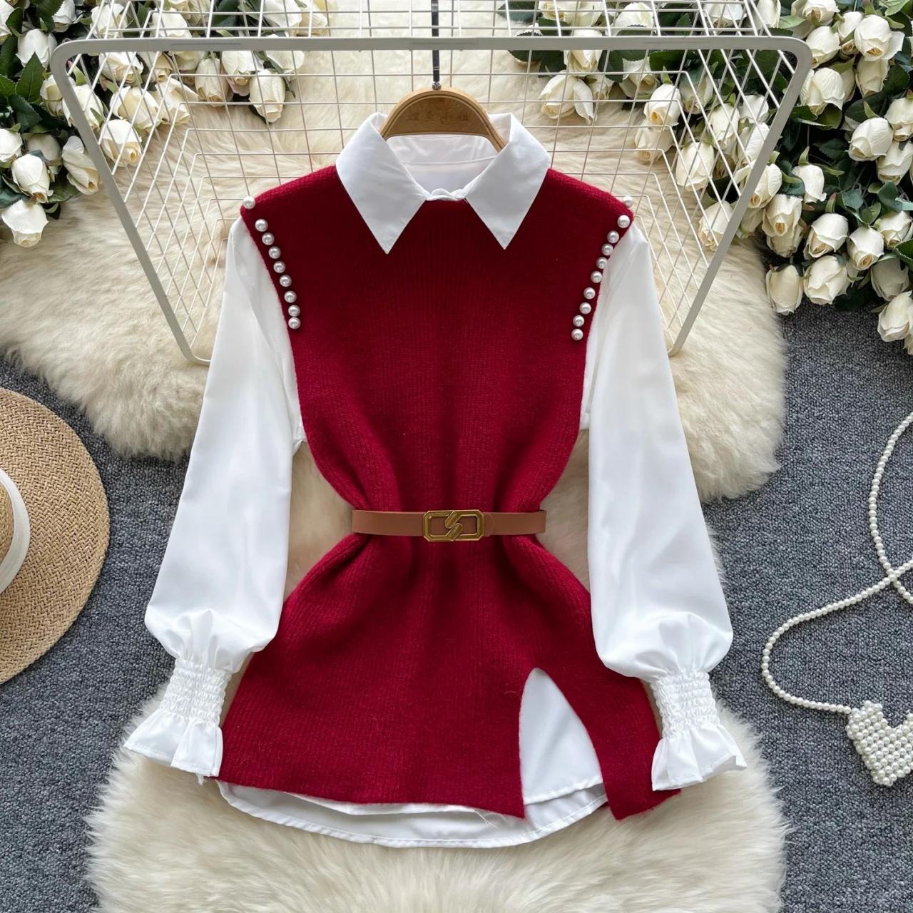 open lace back dress BLOUSE DRESS WITH PLEATS IN SILK - Vermillon - Silk Viscose Twill - Women main image 1