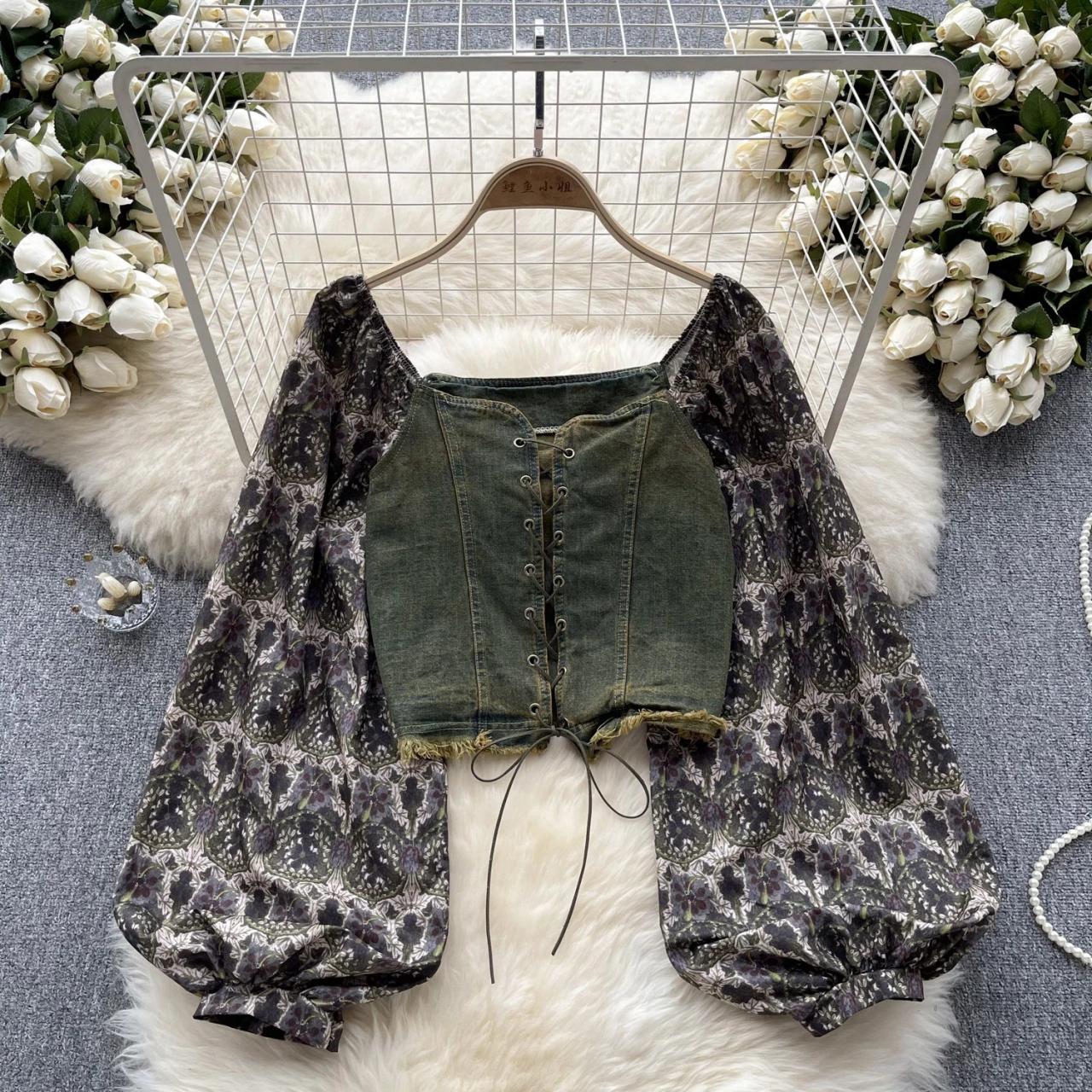 Bustier peasant top shop