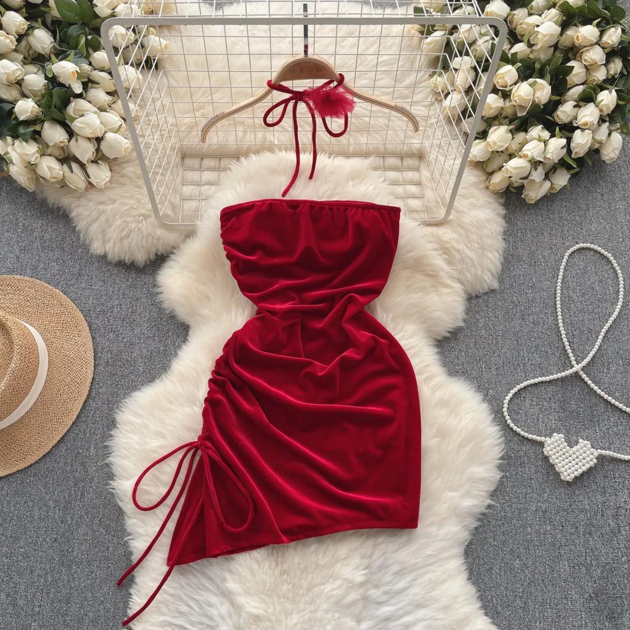 elegant cocktail dresses for weddings with sleeves Elegant Midi Length Long Lantern Sleeves Chiffon Wedding Guest Dresses main image 0