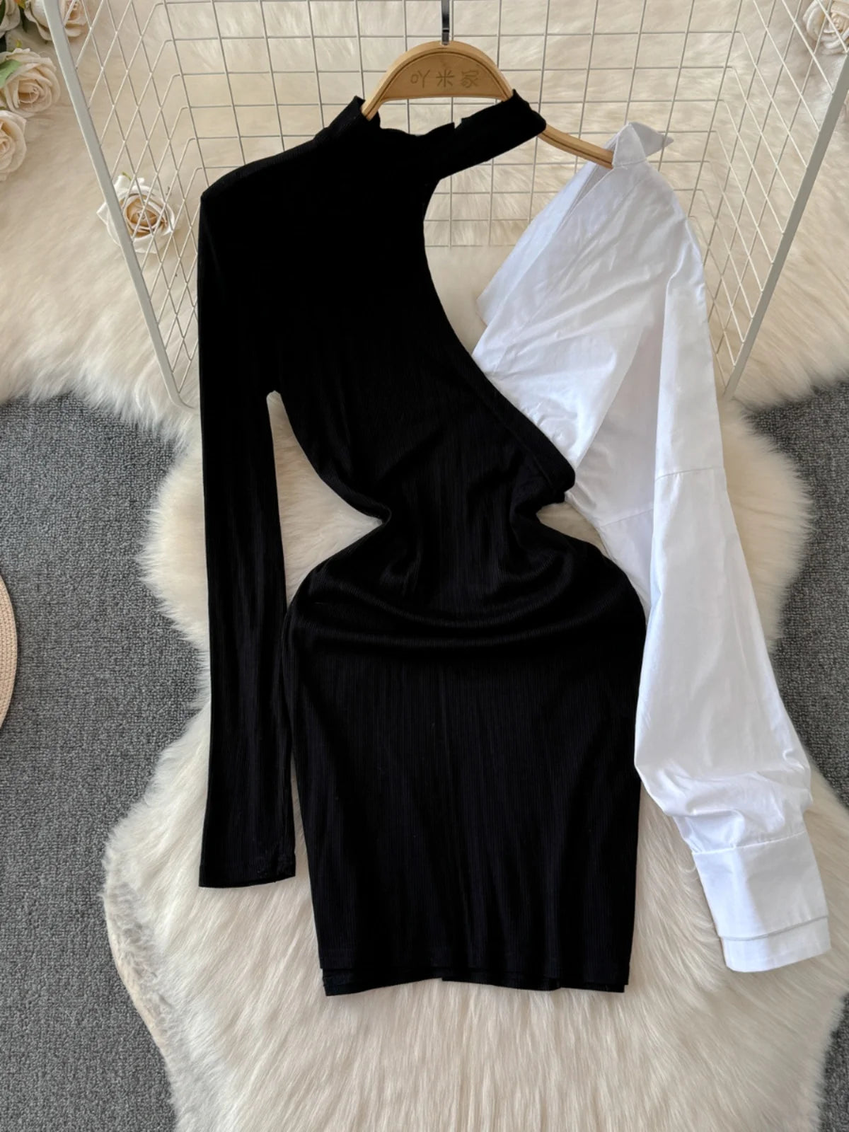 blue dress for baby girl Asymmetric Long-sleeve Dress by Alexander Wang main image 0