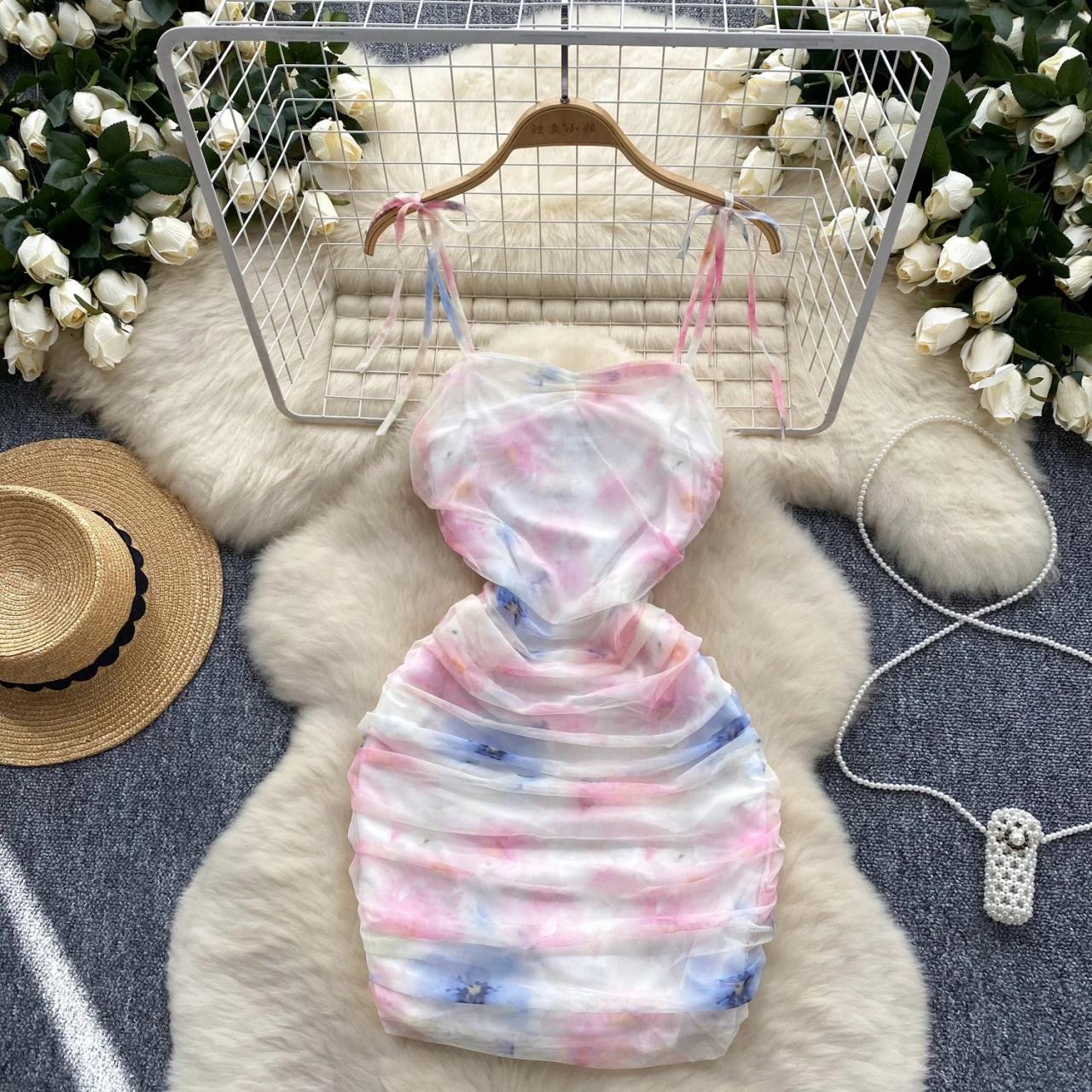 strapless open back dress Be Cool Tie Dye Mini Dress / Pastel – Lookbook Loves