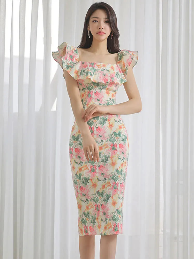 off shoulder bodycon dress floral Ruched Off Shoulder Zipper Back Floral Bodycon Dress
