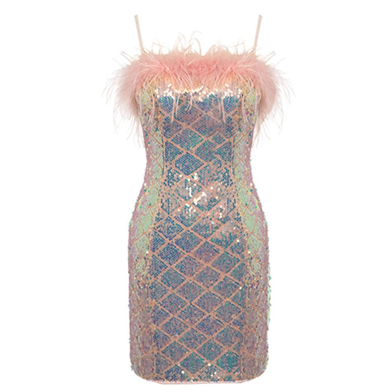 pastel glitter dress Iridescent Sequin Sleeveless A-line Gown by Studio 17 12915 6 / Pink