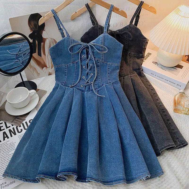 blue dress for baby girl Corset Cowgirl Denim Dress main image 1
