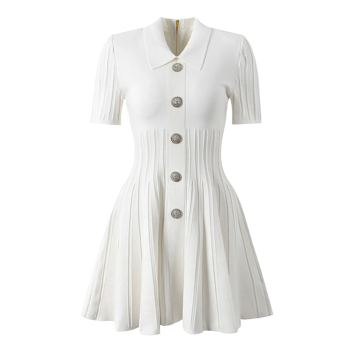 white pleated dress short Pleated White Mini Shift Dress - All Dresses