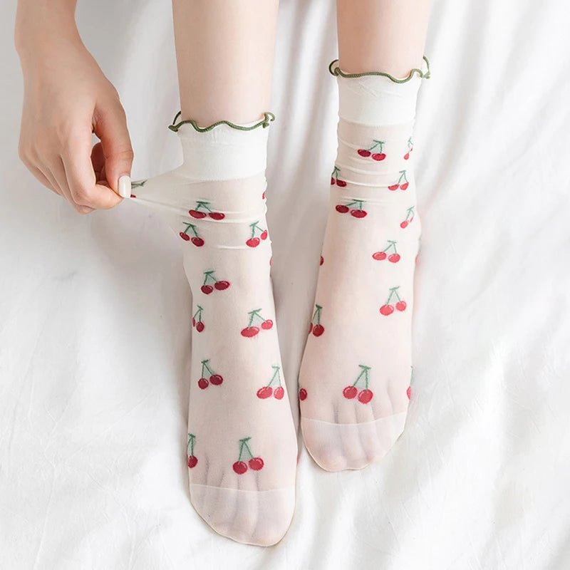 Patterned sheer ankle socks 2025