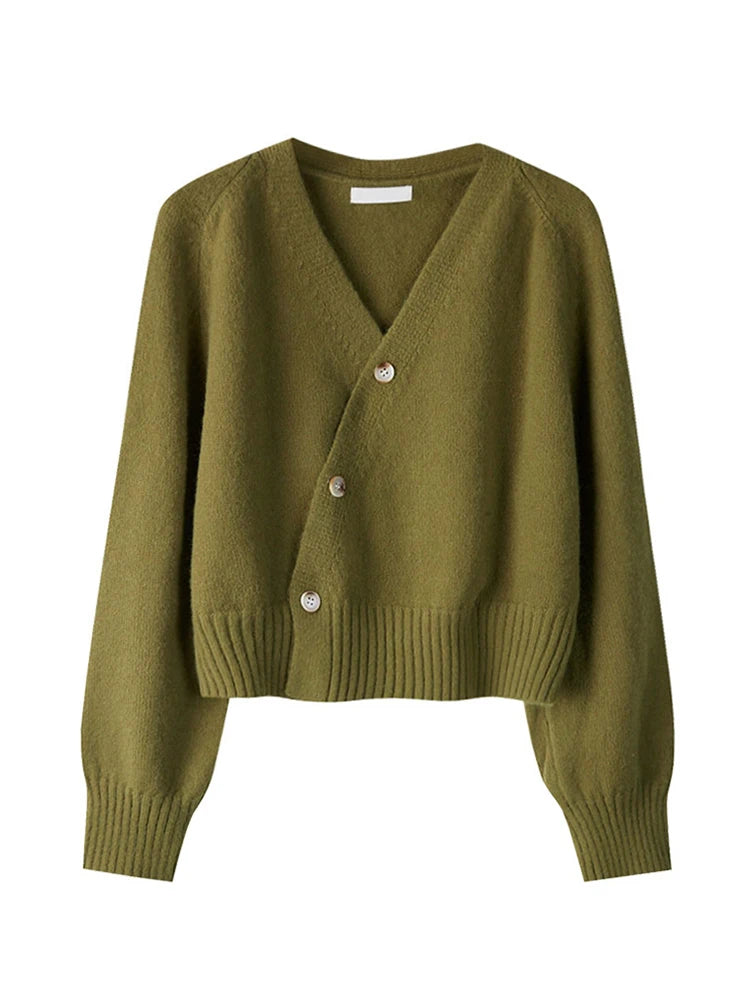 Olive green knit cardigan outlet