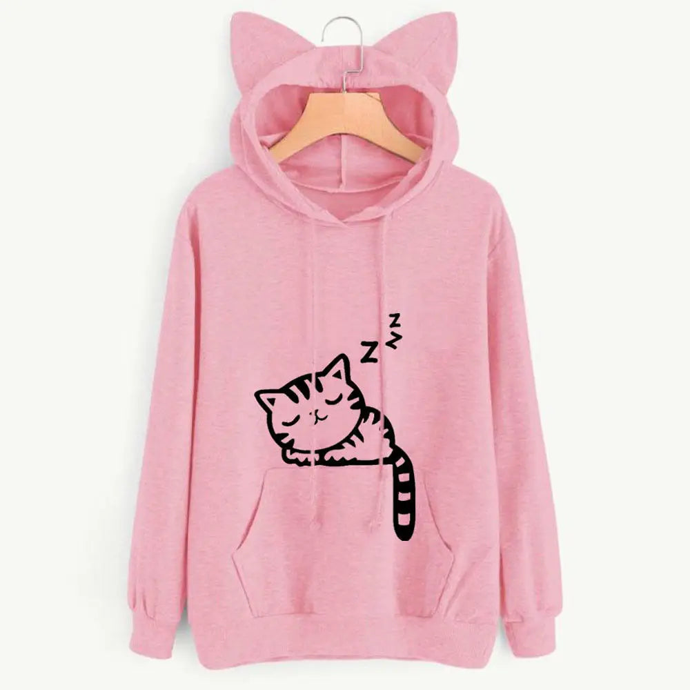 Pink cat ear hoodie store