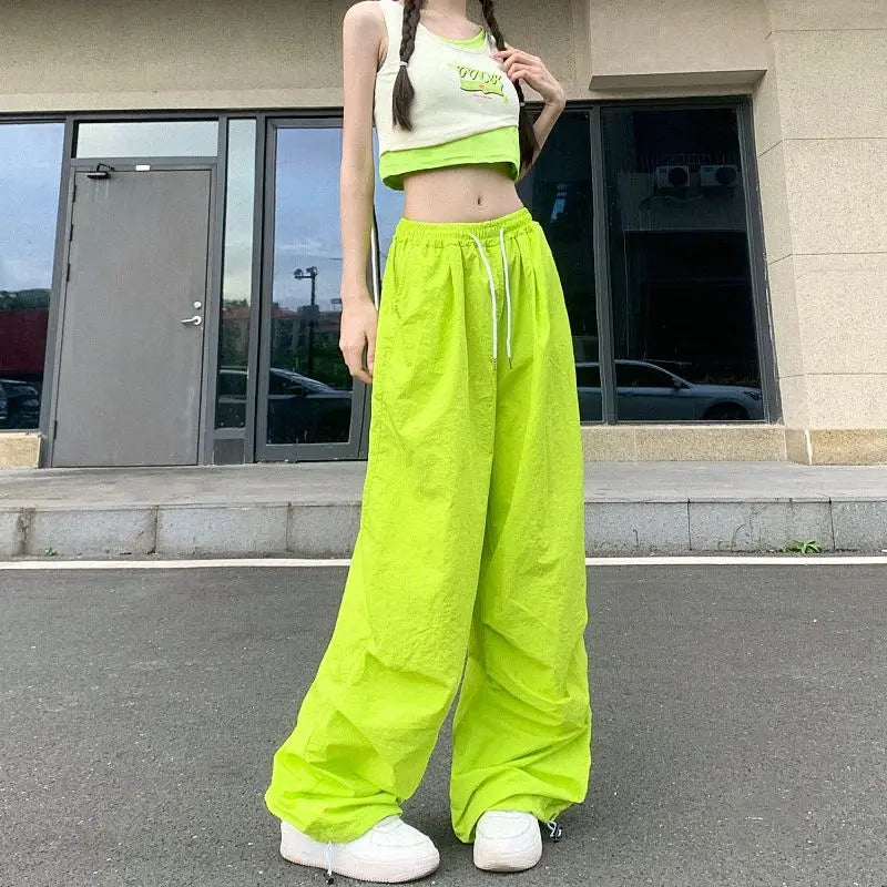 Neon wide leg pants store