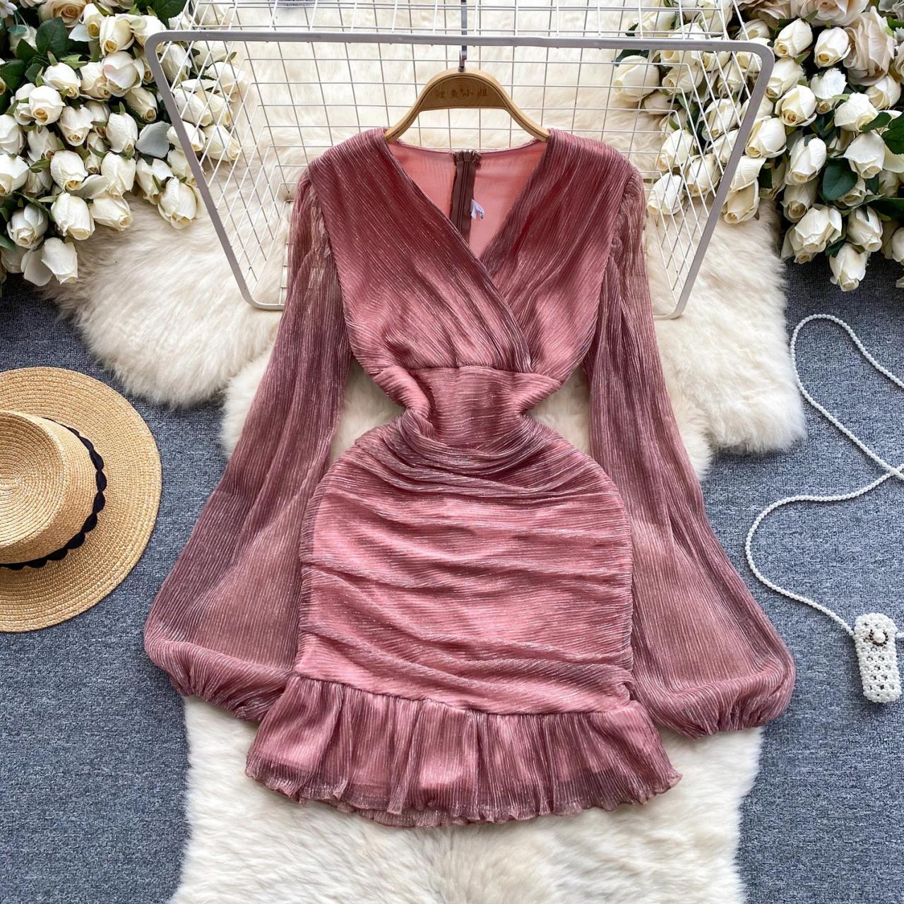 blush pink velvet dress Dusty Pink Velvet Maxi Dress, Blush Velvet Evening Gown, V Neck Long Formal  Dress, Romantic Wedding Guest Dress, Velvet Bridesmaid Gown