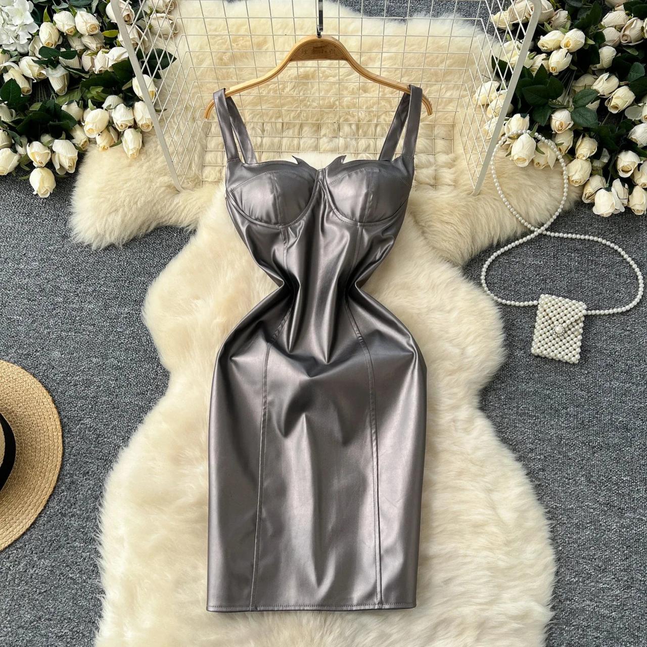 princess polly baby blue dress Sleek Metallic Bodycon Dress With Adjustable Straps on Luulla