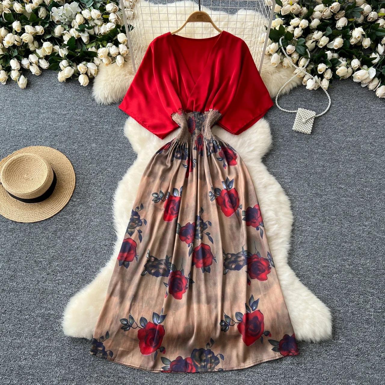 Red kimono maxi dress outlet
