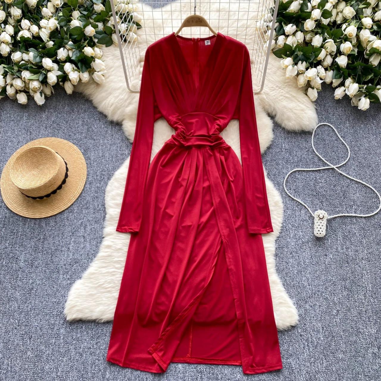 fitted lace wedding dress Calvin Klein Red dress, velvet