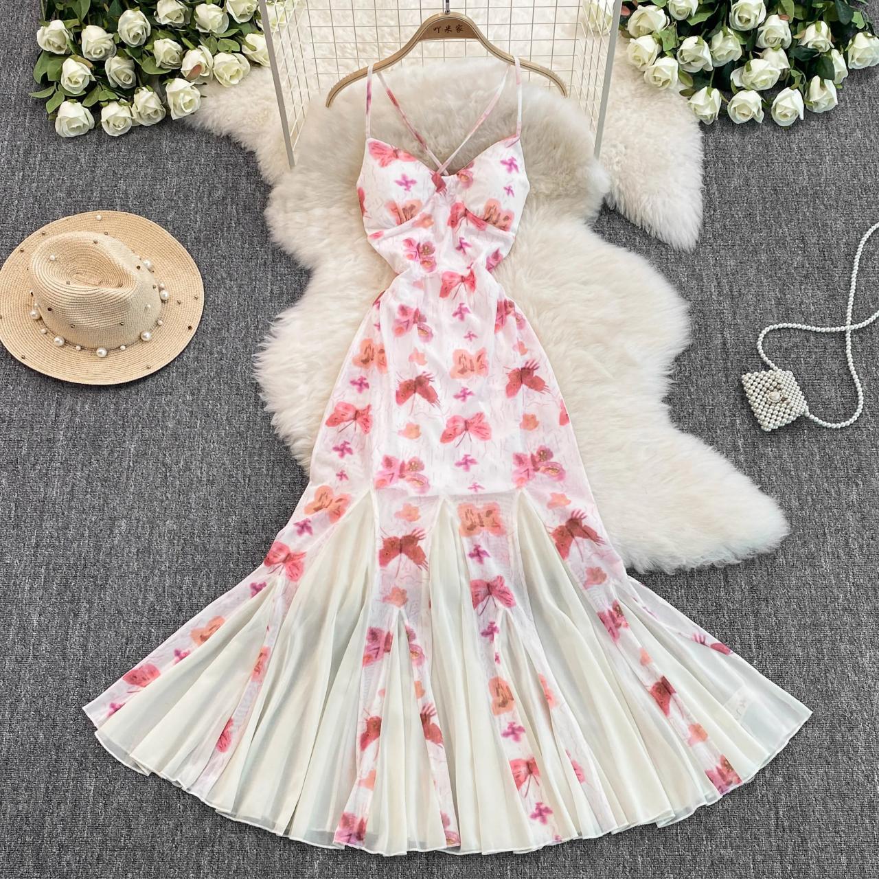 women's flowy maxi dress ZESICA Halter Sleeveless Pleated Flowy Maxi Dress – zesica main image 0
