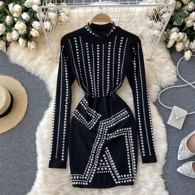 blue dress for baby girl One-Shoulder High-Low Party Dress with Ruffle Sleeve Black / XSmall main image 1