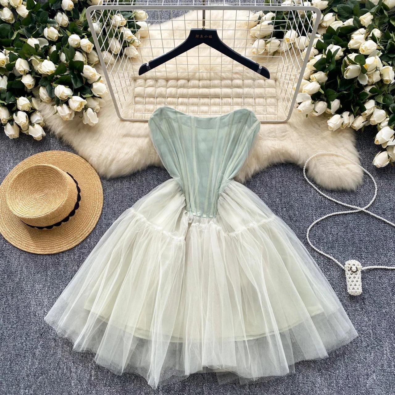 green emerald velvet dress Mint Green Straps A-Line Wedding Guest Dress, Mint_Green / S
