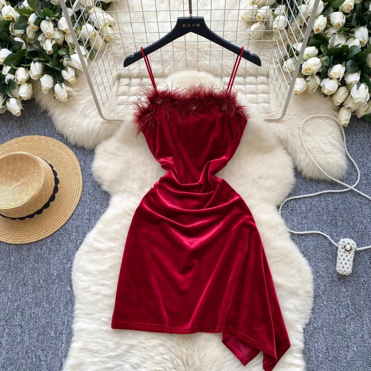 open lace back dress Quinn Long Velvet Gown In Ruby-Red – Rhea Costa