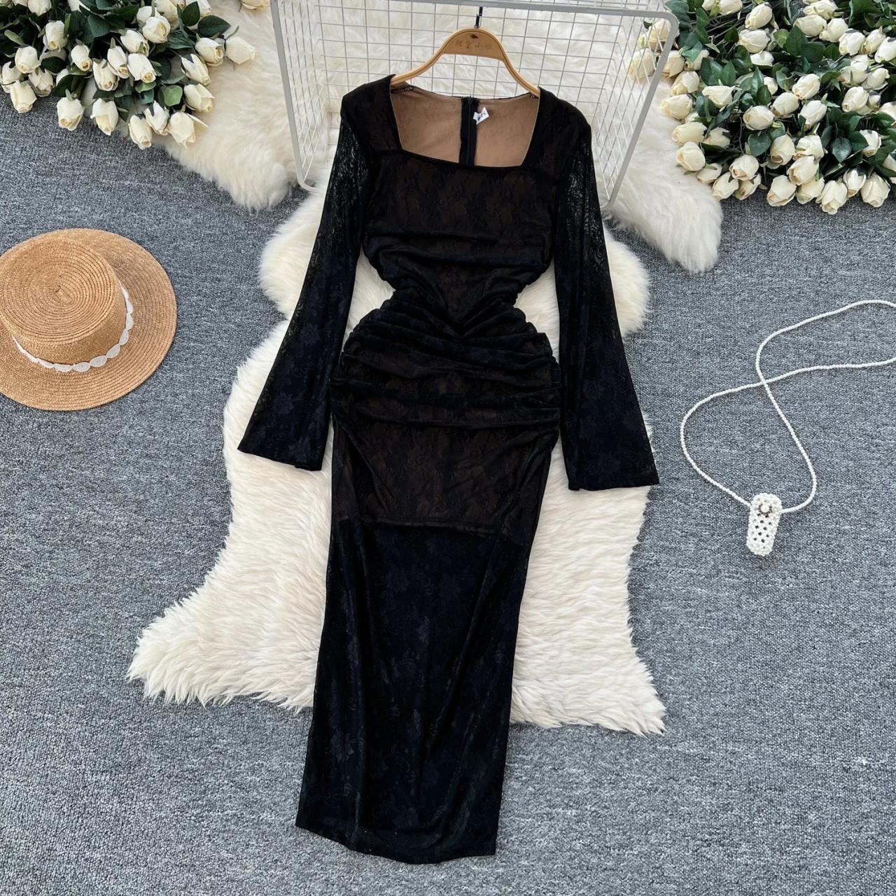 diamante long sleeve dress Marcia Diamante Long Sleeve Maxi Dress Nude by Meshki For Hire main image 0