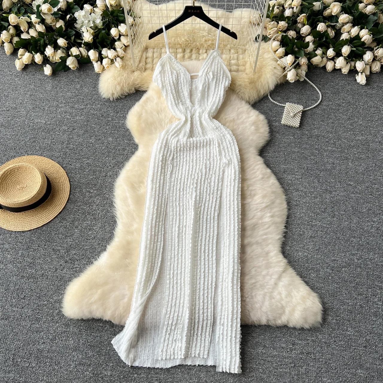 chinese dress ladies Melon Sleeveless Tiered Textured Maxi Dress main image 1