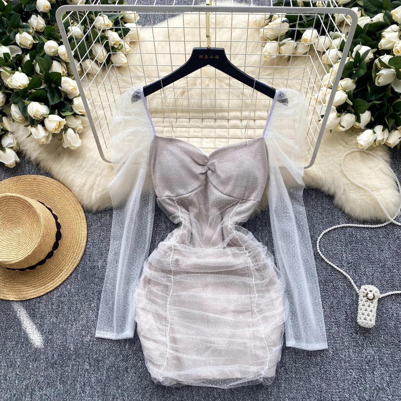 open lace back dress Sheer Mesh Beaded Detail Party Dress  Global Fashions GC