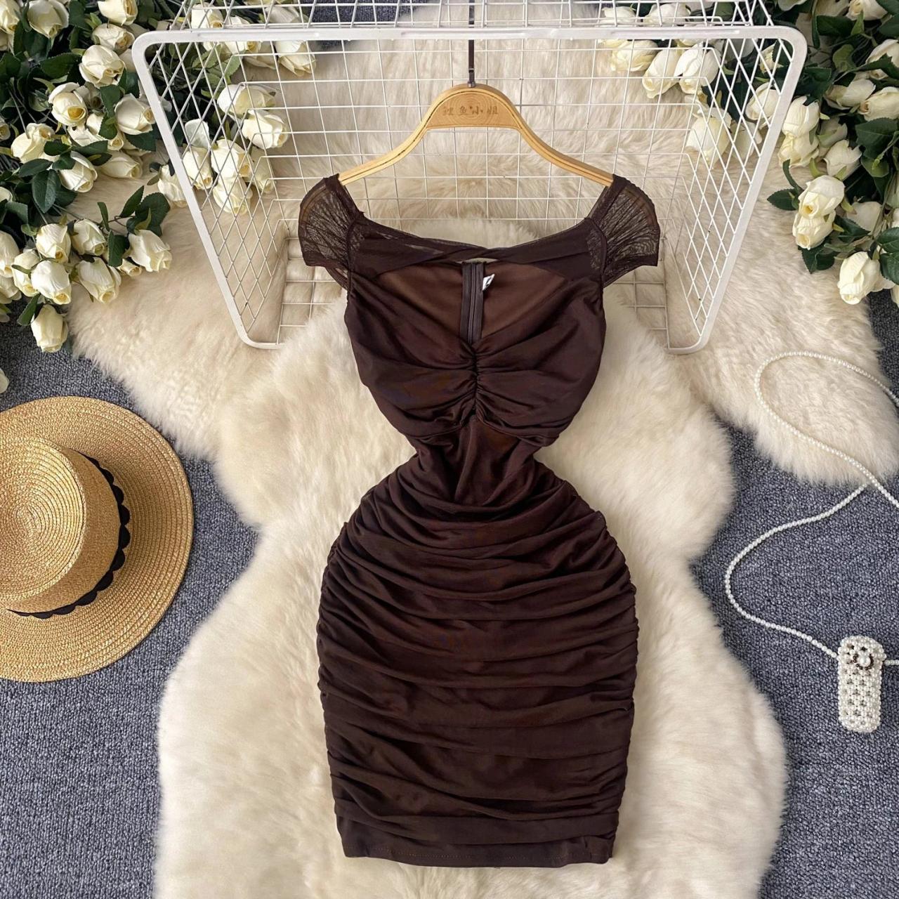 knee length dresses for ladies Long Floral Cap Sleeve Glitter Mesh Wedding Gown