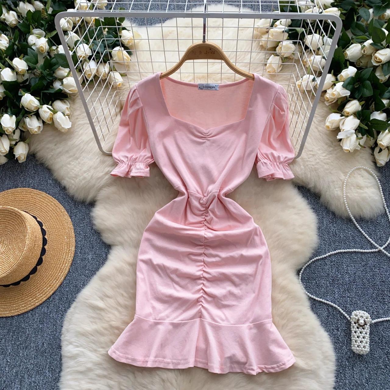 slim fit dress slacks Pink Lace Corset Spaghetti Strap 1950s Vintage Dress, Pink / Xs main image 1