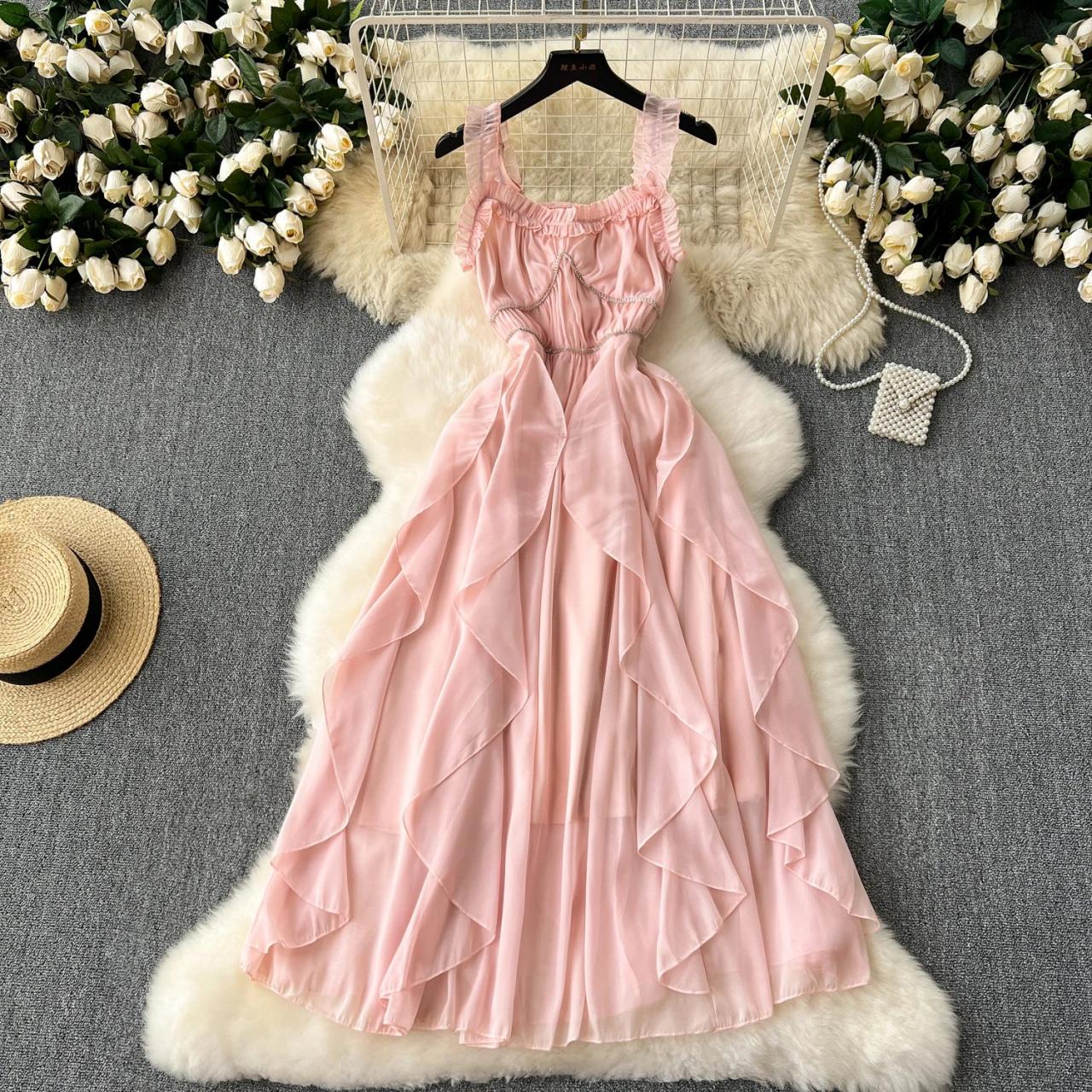 strapless open back dress Make It A Moment Floral Maxi Dress- Pink & Coral