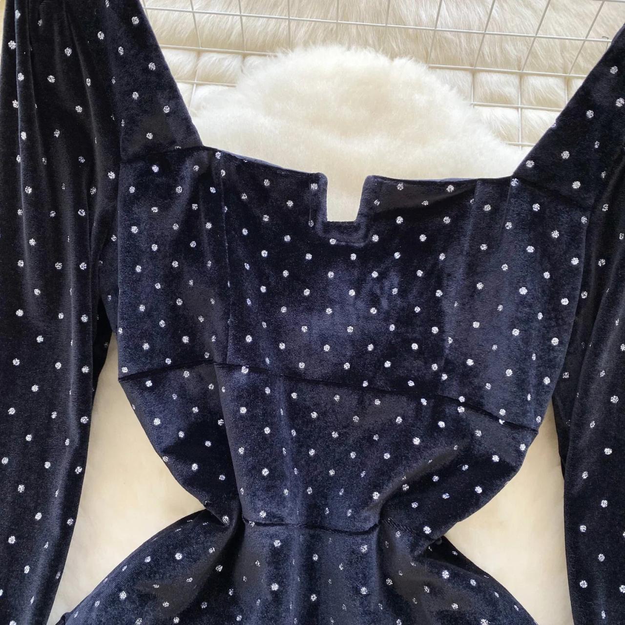 blue velvet star dress Starlet Wiggle Dress in Blue Velvet main image 1