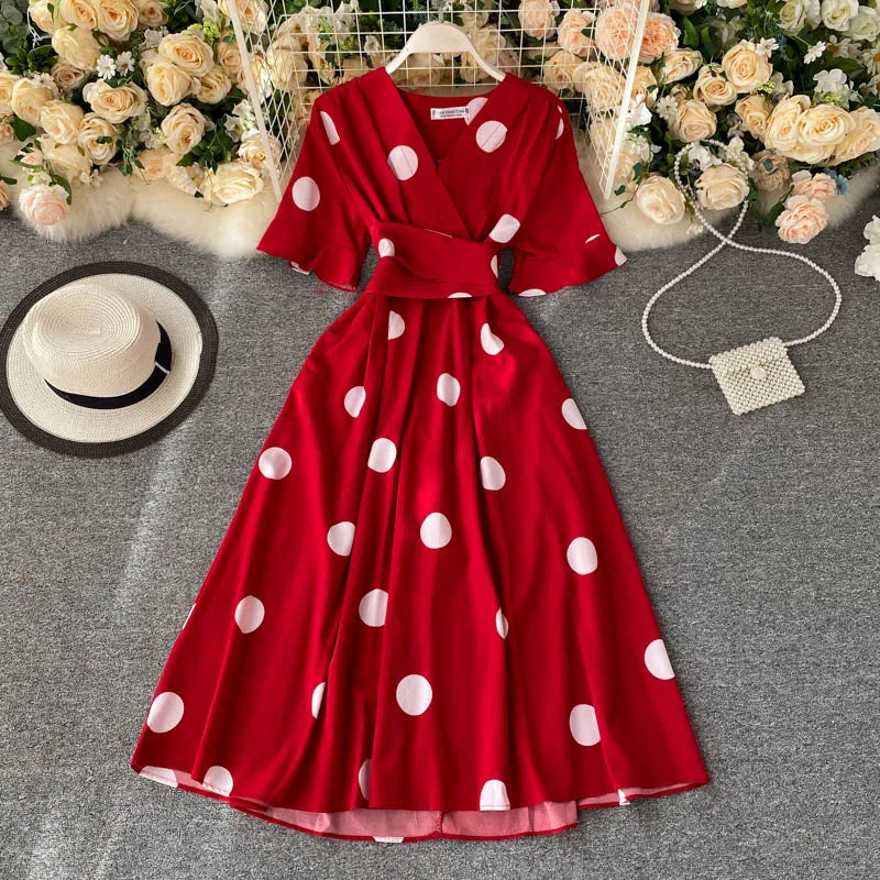 white christmas dresses western classic polka dot dress – remulia main image 1