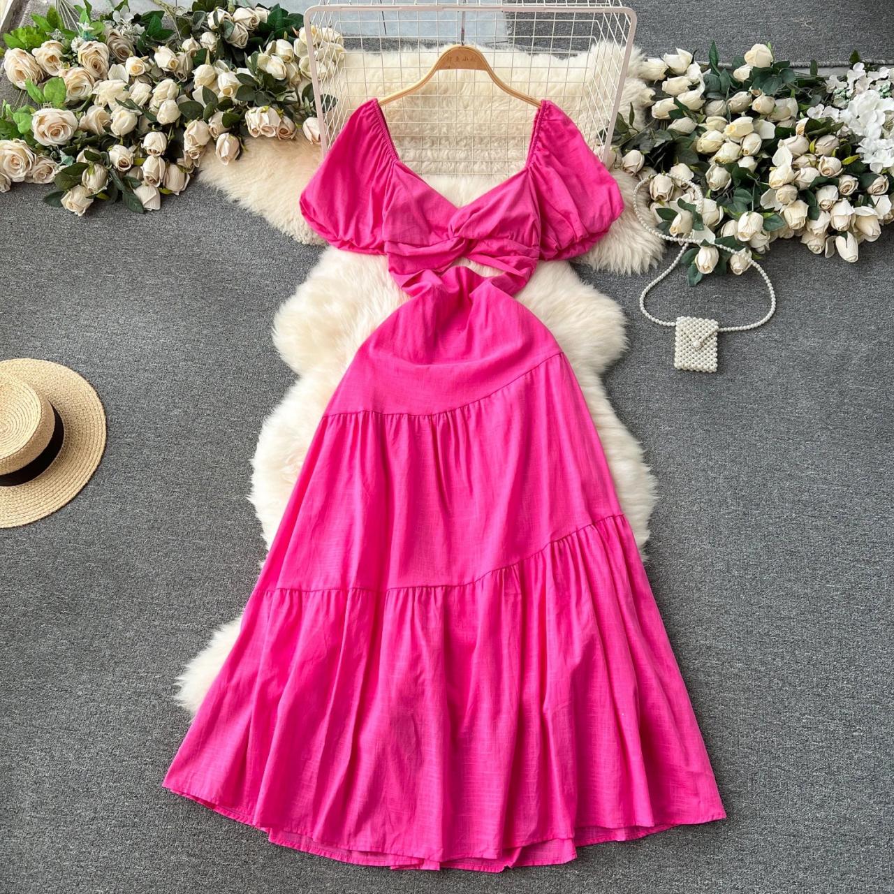 strapless open back dress Annelise Premium Jersey One-Shoulder Gown in Blush Pink main image 0