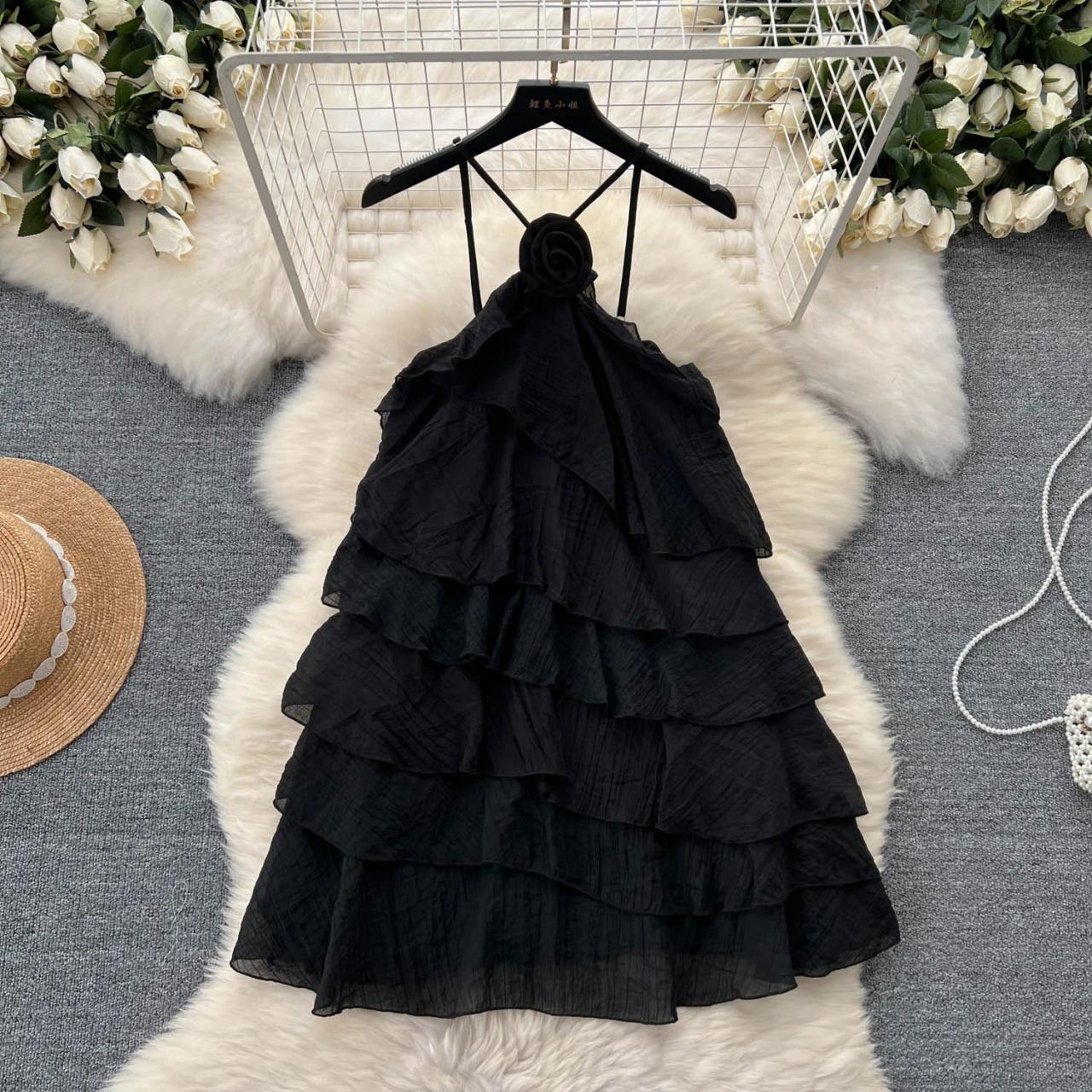 princess polly baby blue dress Can't Relax Halter Mini Dress Black main image 0